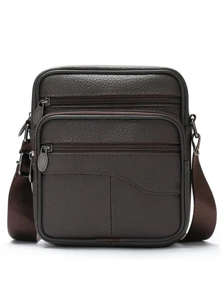 A shoulder and hand bag for men made of high-quality natural leather for personal purposes, travel, hiking and sports