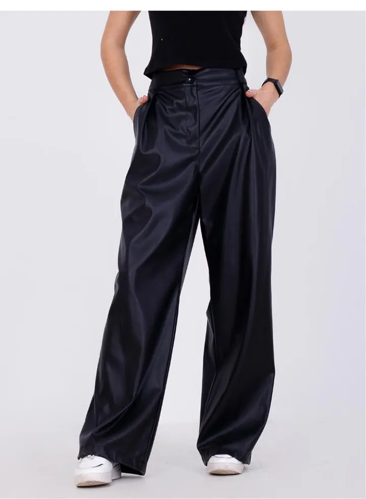 Leather wide Leg Pants