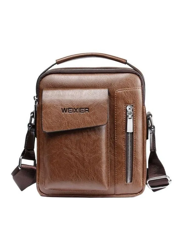 Leather Messenger Bag Brown