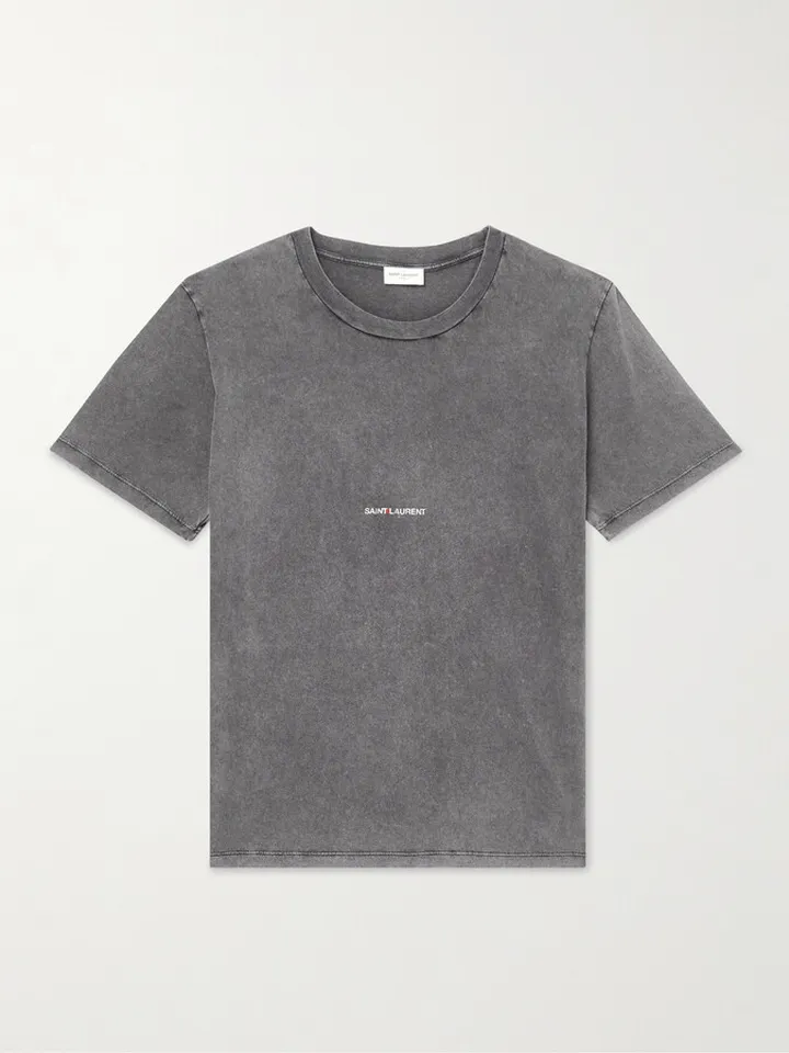 Distressed Logo-Print Cotton-Jersey T-Shirt