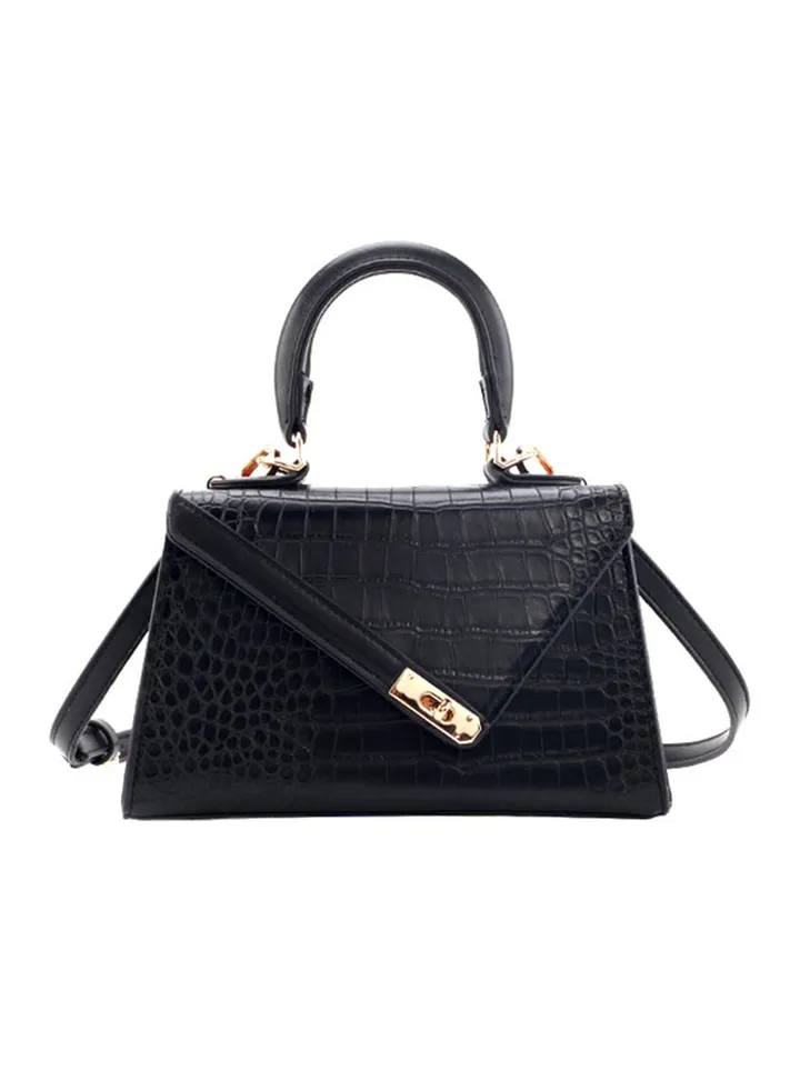 Stylish Leather Satchel Black