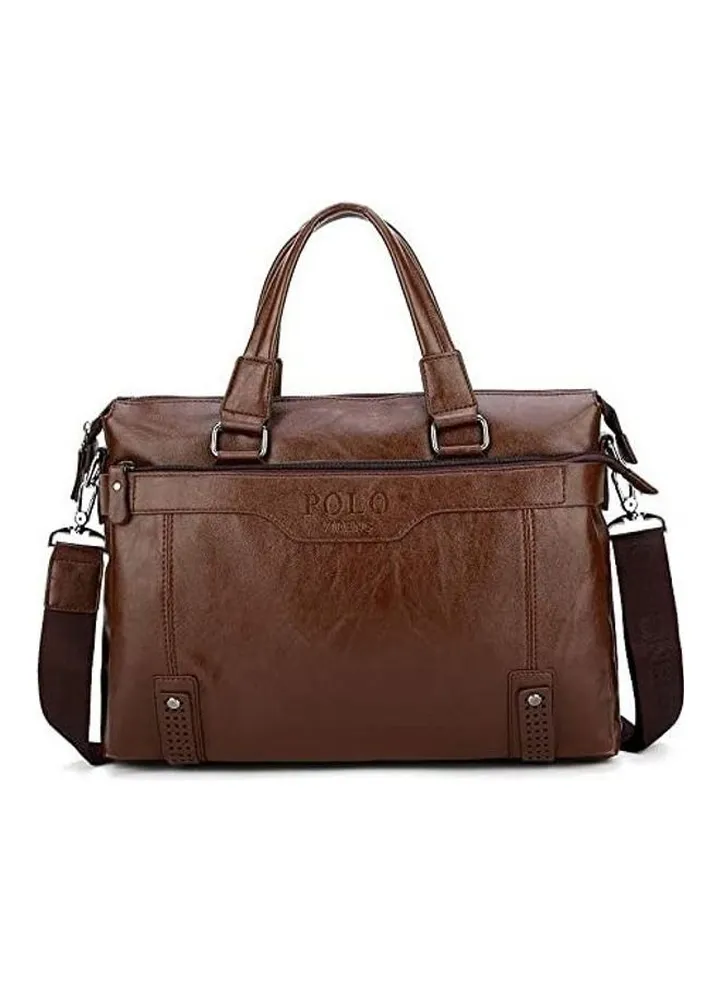 Men's Leather Crossbody Bag Large-capacity Handbag For Travel Brown