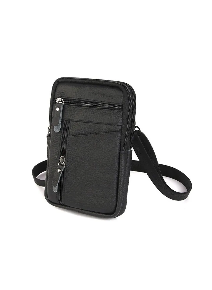 Genuine leather waist bag for men mobile phone bag
