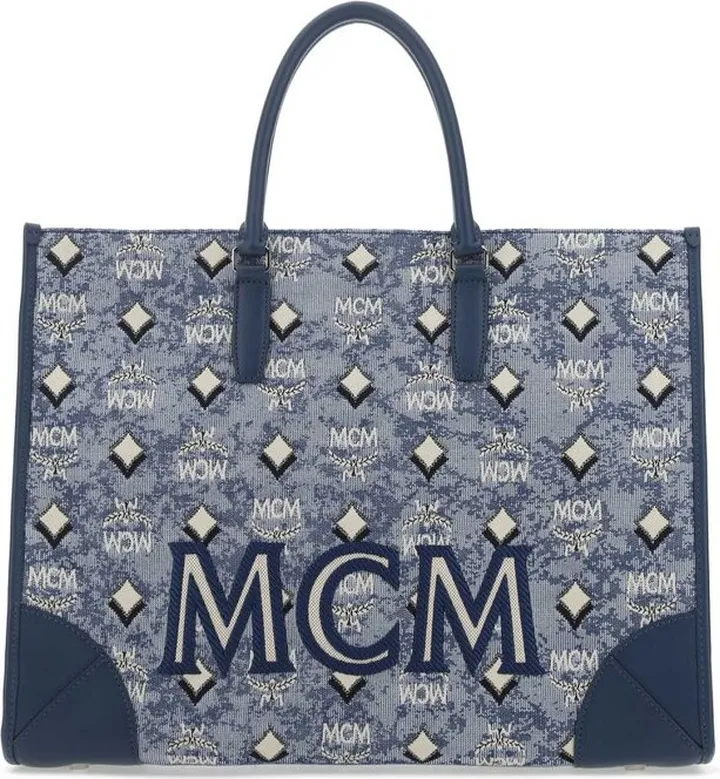 MCM Visetos Top Handle Tote Bag