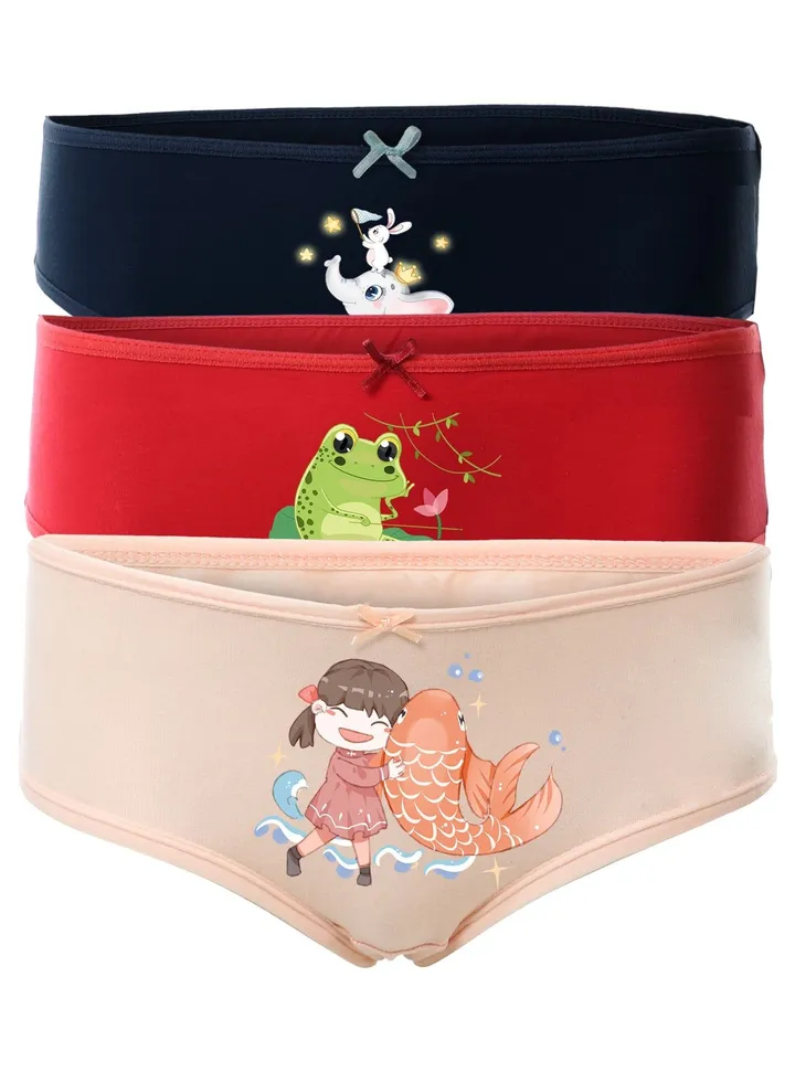 Mesery Bundle Of (3) Ultra Soft Hipster Panties - For Girls