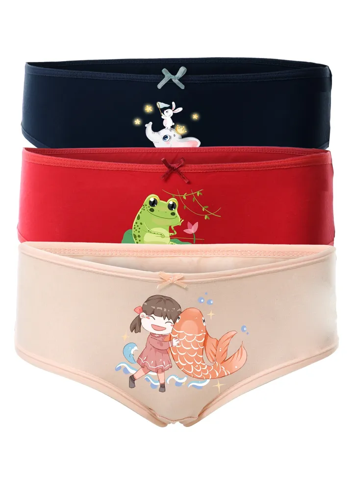 Bundle Of (3) Ultra Soft Hipster Panties - For Girls