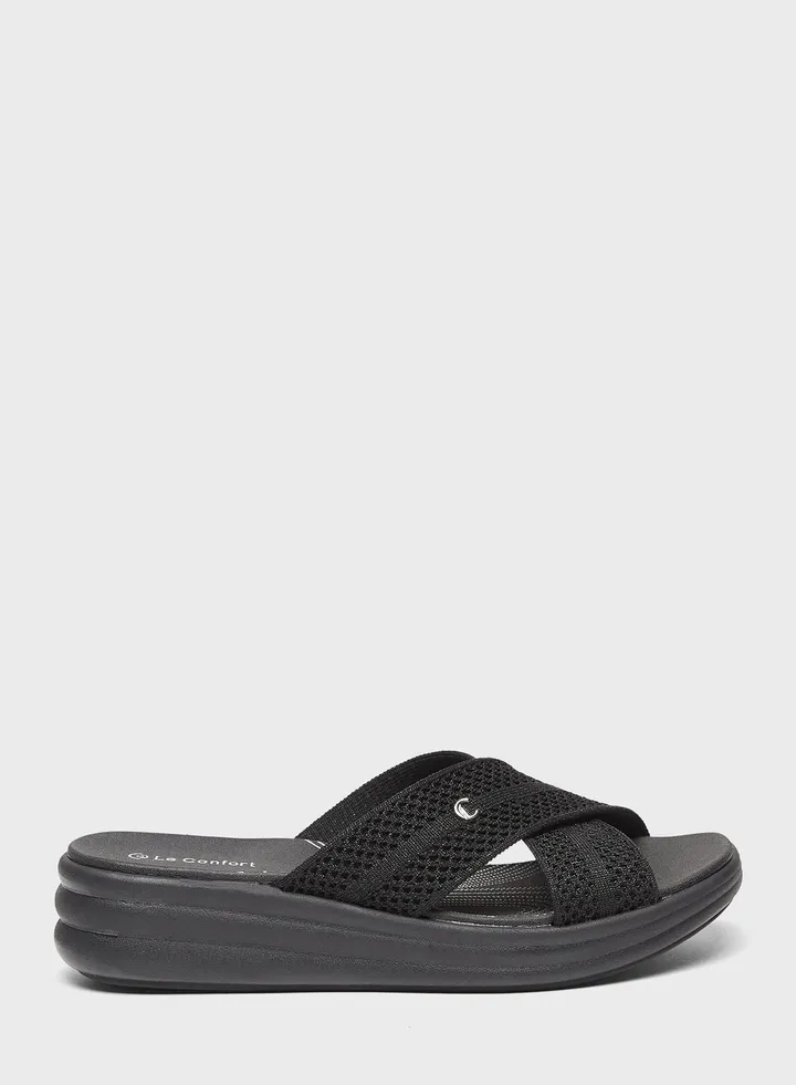 X Strap Wedge Sandals