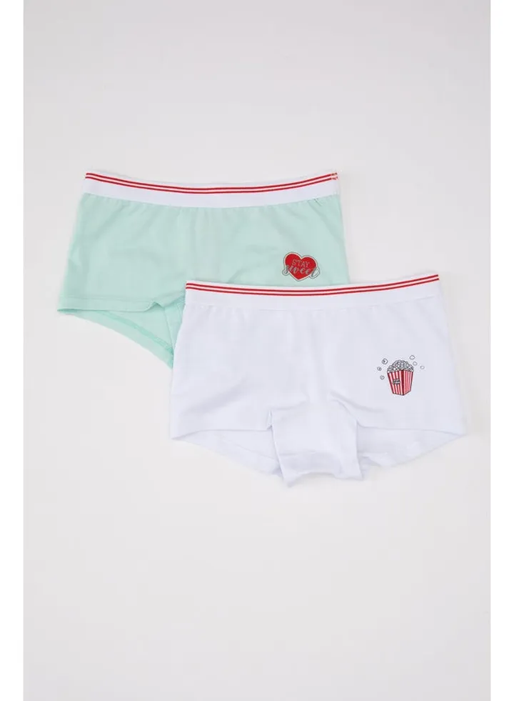 Girl Regular Fit Underwear Knitted Boxer - 2 Pack