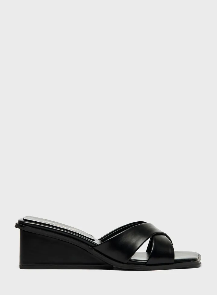 Cross Strap Wedge Sandal