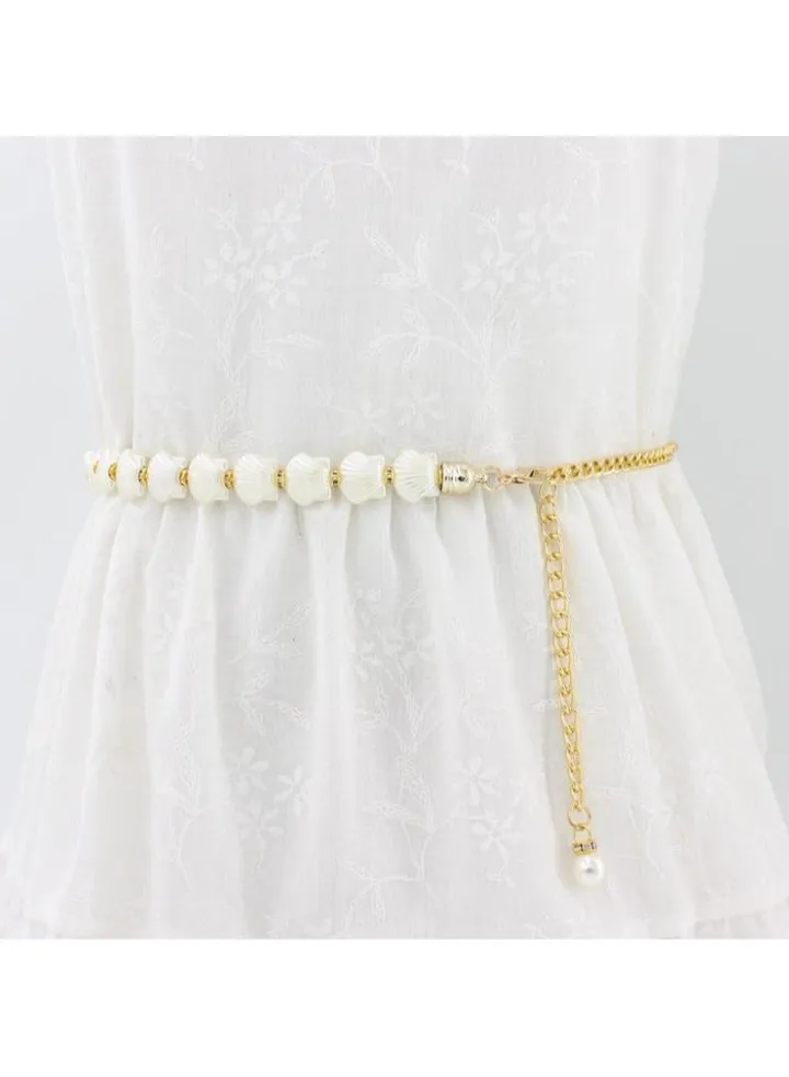 New Womens Pearl Fashion Versatile Decorative Dress Summer Skirt Small Belt