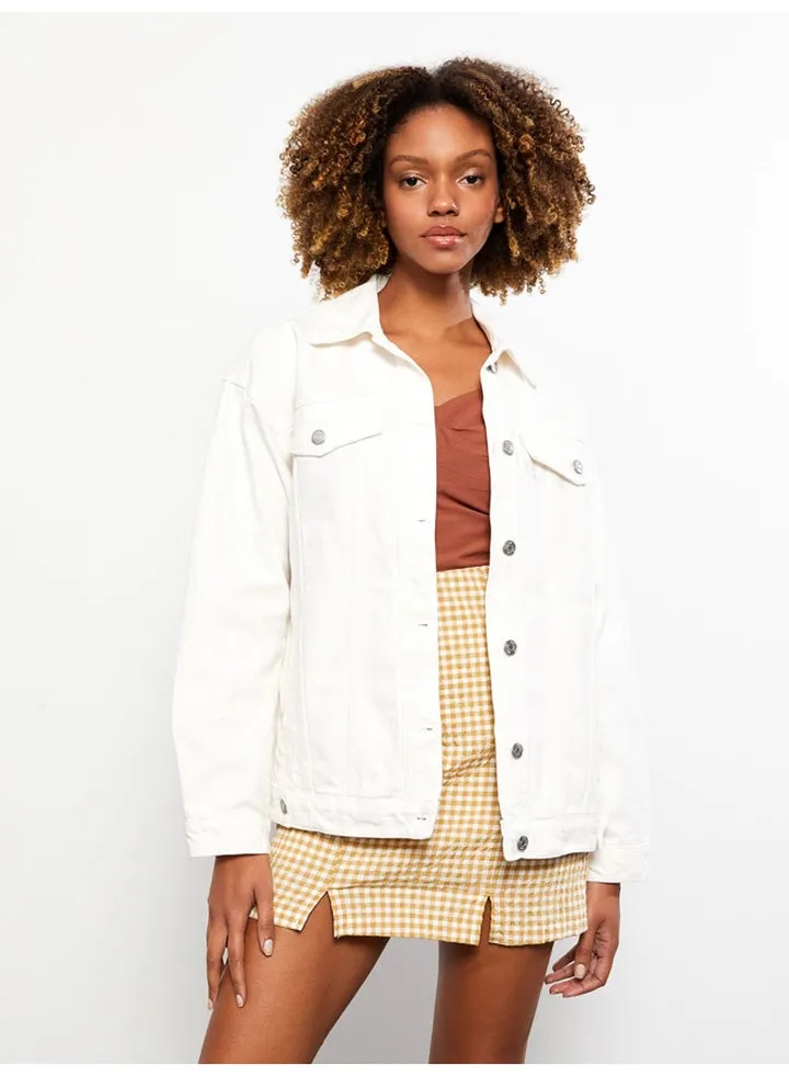 Shirt Collar Straight Long Sleeve Gabardine Women's Jacket