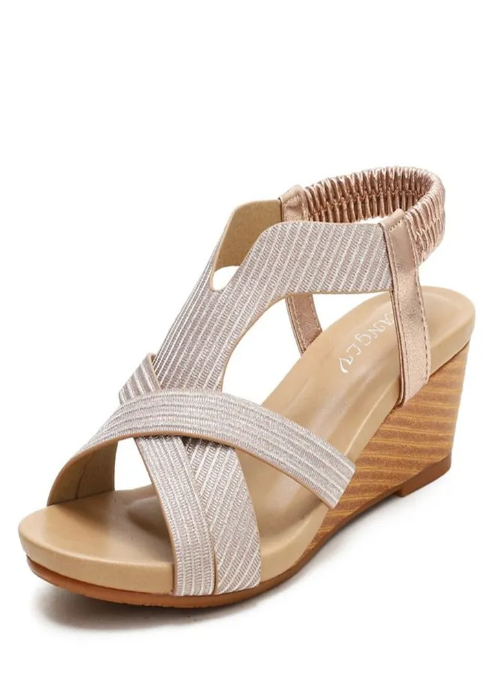 Leisure Fashion Wedge Heel Sandals 5CM Pink