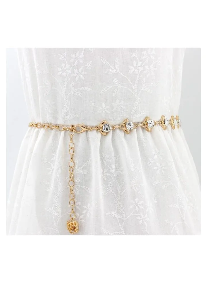 New Womens Pearl Fashion Versatile Decorative Dress Summer Skirt Small Belt
