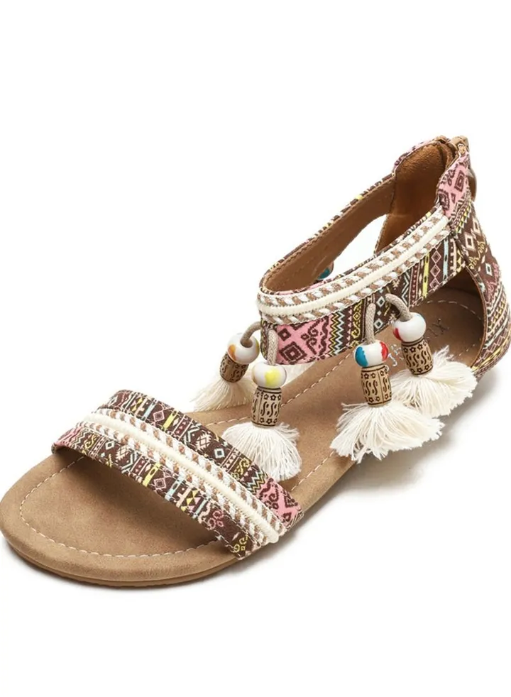 Vintage leisure Large Wedge Heel Sandals 2CM Multicolour