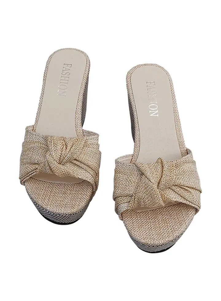 Casual Wedge Sandals Beige