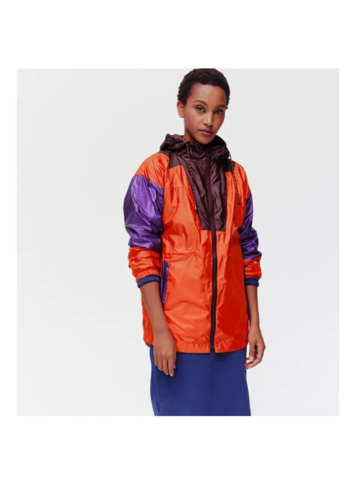 Hooded Windcheater Orange Print