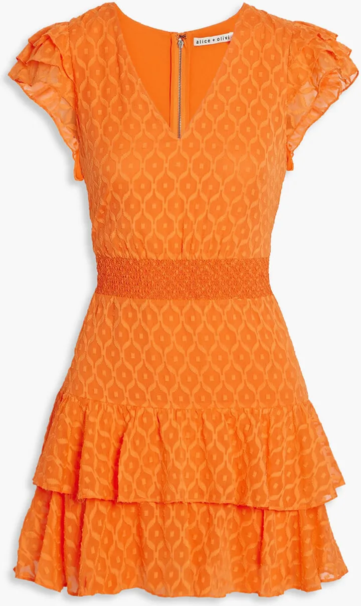 Markita smocked fil coupé silk and cotton-blend mini dress