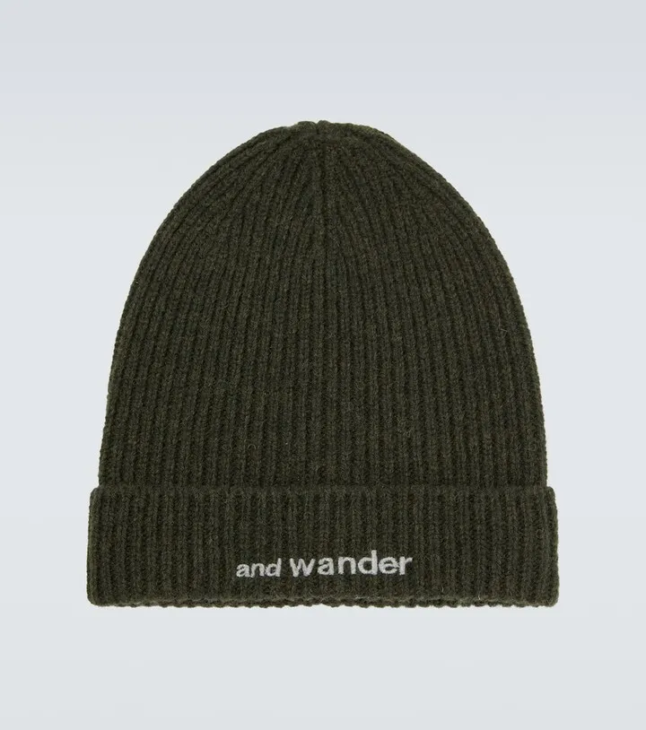 Ribbed-knit wool beanie