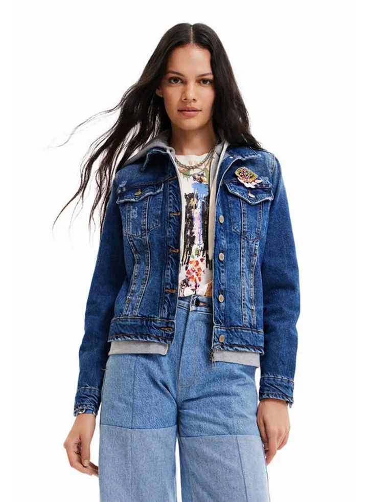 Hooded denim jacket