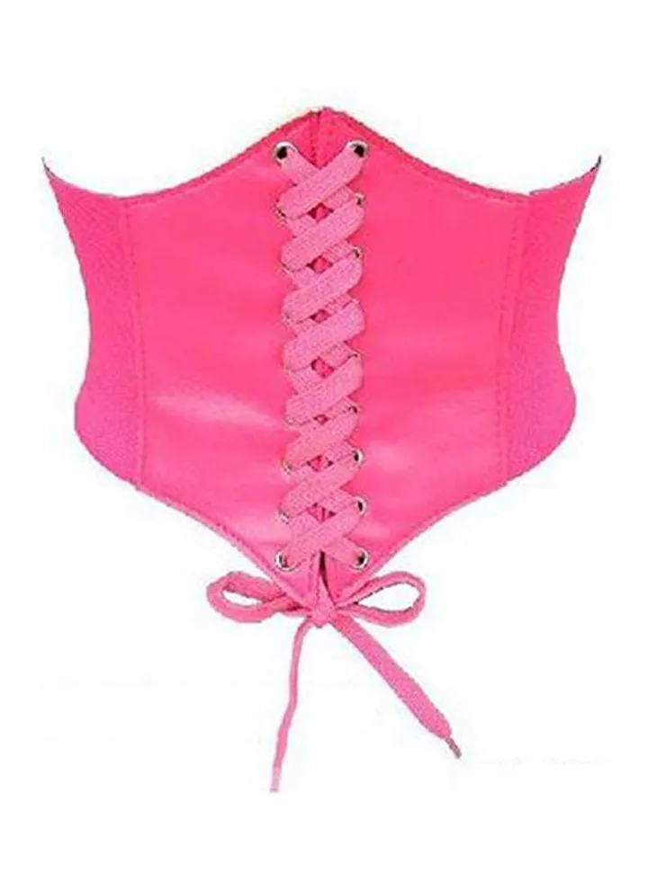 Wide Waistband Belt Rose Red