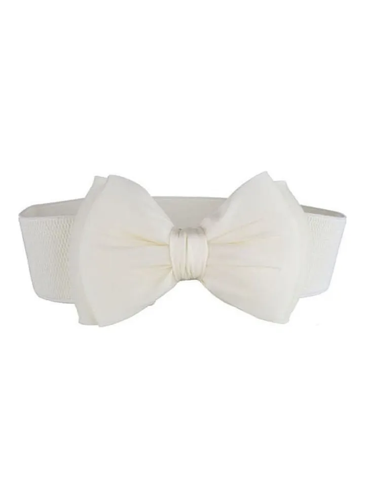 Fashionable Bowknot Belt White