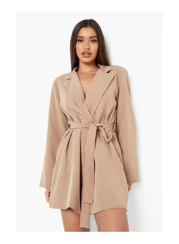 Flared Sleeve Oversized Blazer Dress