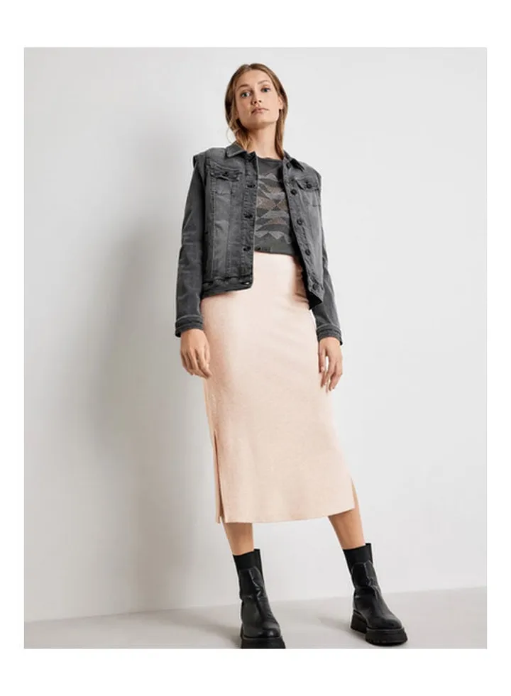 Denim Jacket With Accentuated Shoulders Grey