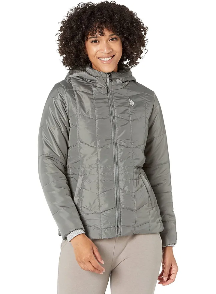U.S. POLO ASSN. Wide Channel Puffer w/Hood