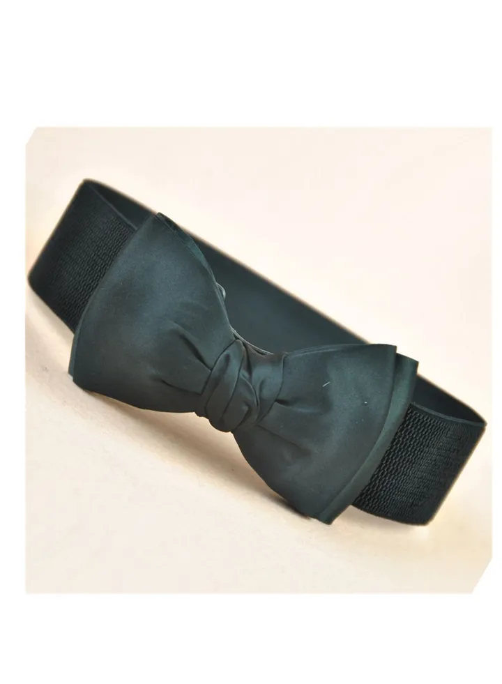 Everything Chiffon Bow Waist Seal Adornment Belt Lady 65-90cm Black