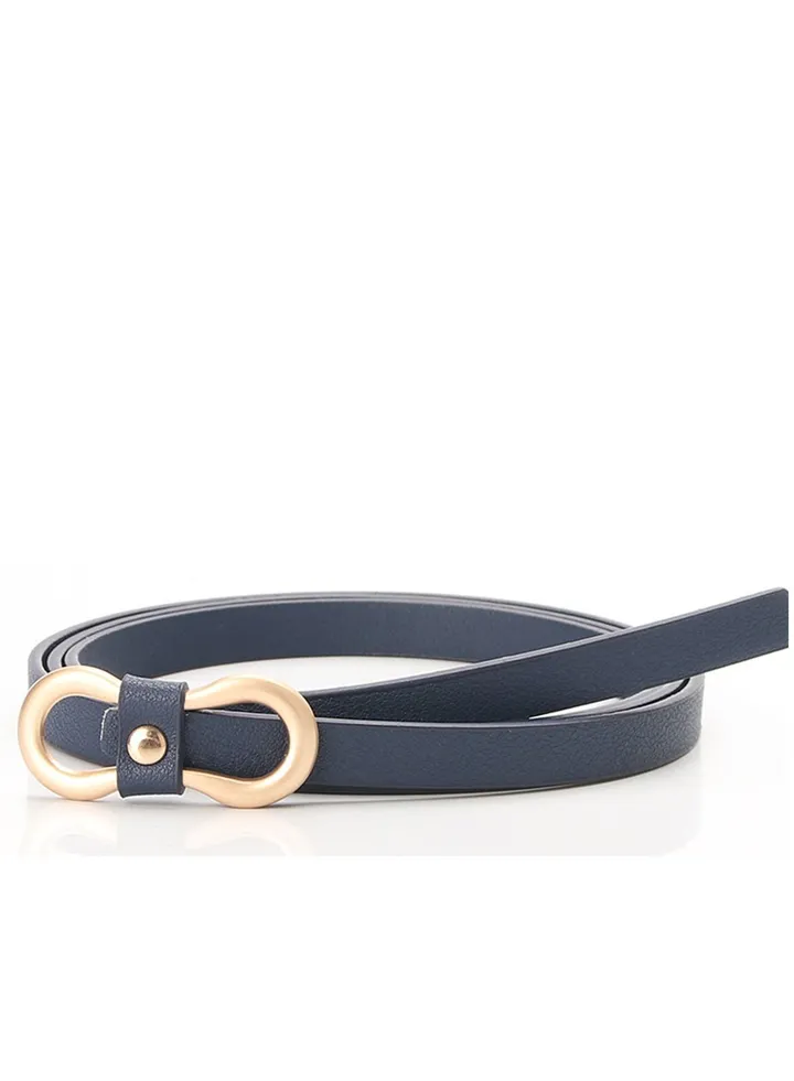 PU Fashion Decorative Denim Dress Ladies Thin Belt 105cm Blue