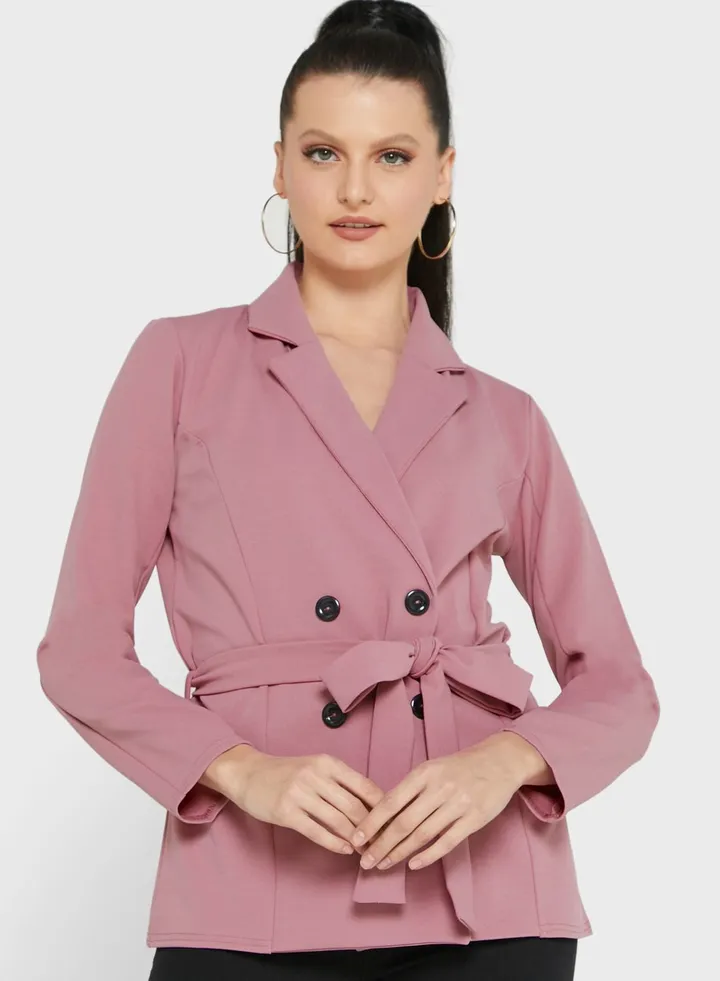 Belted Longline Blazer
