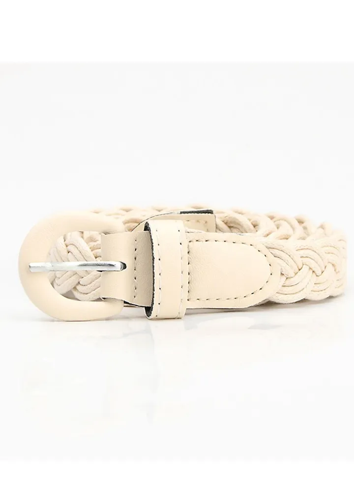Fashion Boutique Women's Needle Button Casual Versatile Jeans Belt 105cm Beige