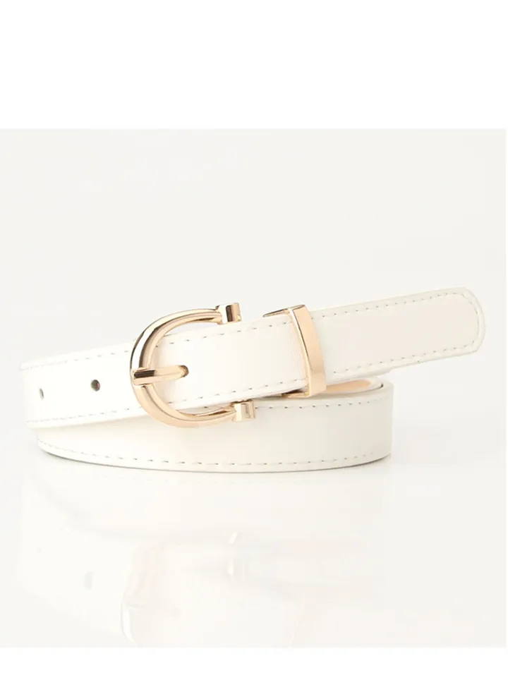 Fashion Student Jeans Accessorize With Skinny Belt Clothing 104cm White