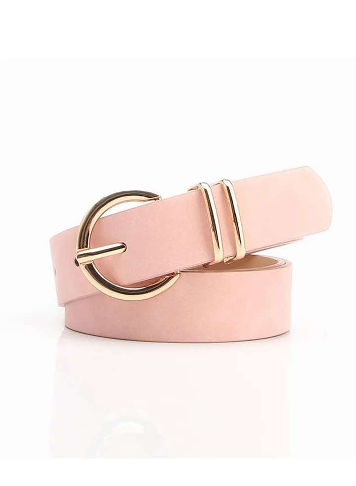 Fashion Boutique Women's Needle Button Casual Versatile Jeans Belt 105cm Pink