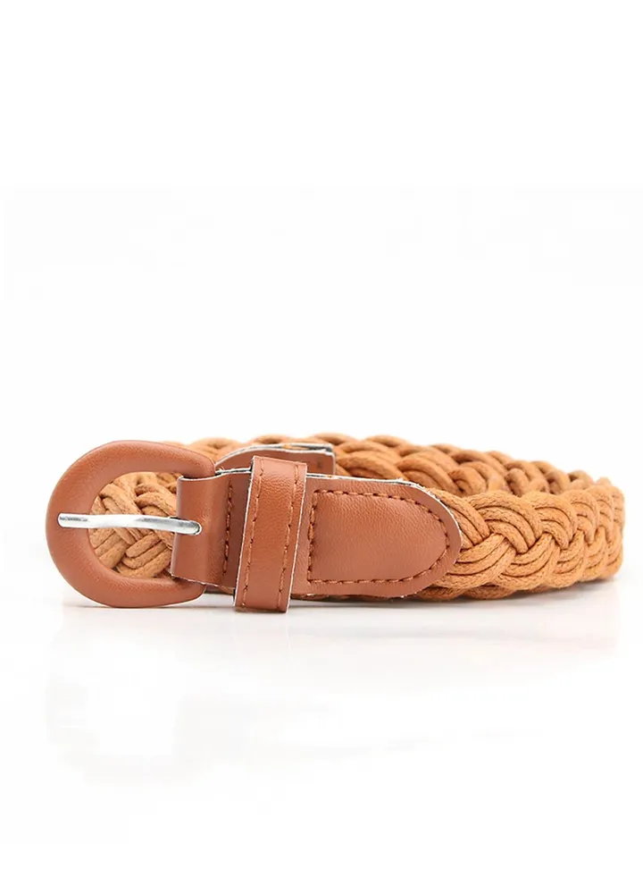 Fashion Boutique Women's Needle Button Casual Versatile Jeans Belt 105cm Orange