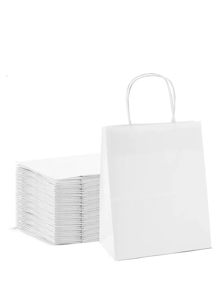 Pack of 50pcs A4 size white kraft paper bags