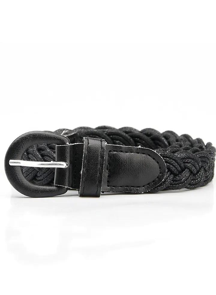 Fashion Boutique Women's Needle Button Casual Versatile Jeans Belt 105cm Black