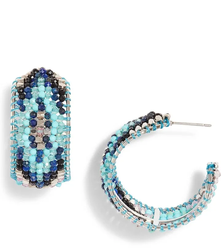 Britt Bead Hoop Earrings