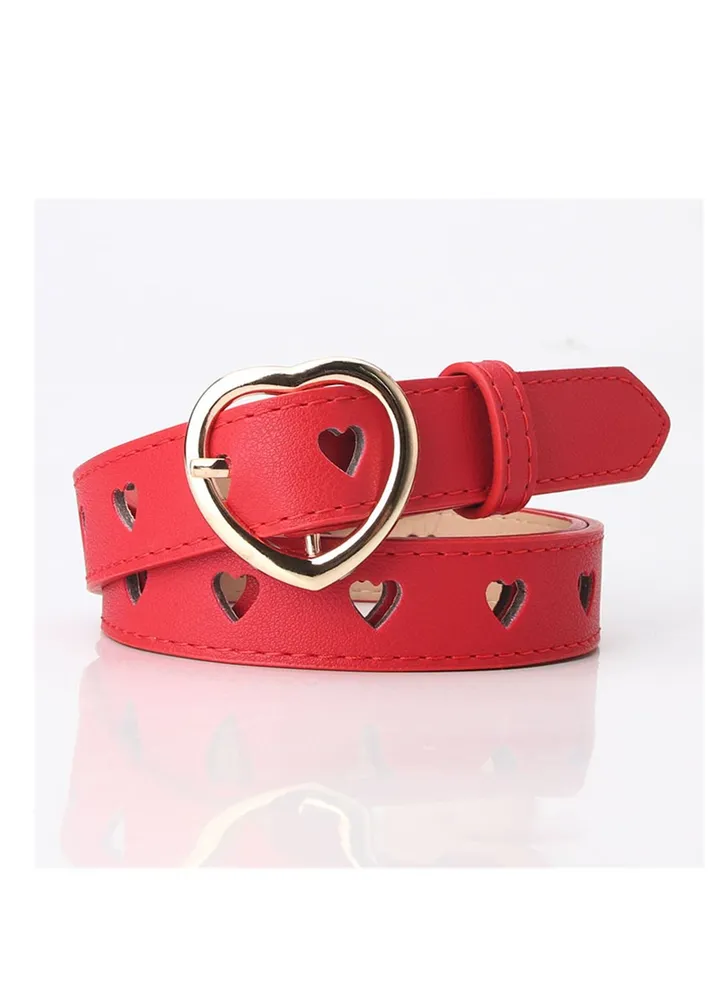 The New Free Hole Love Hollow Out Lady All Kinds Of Sweet Wool Dress Belt 105cm Red