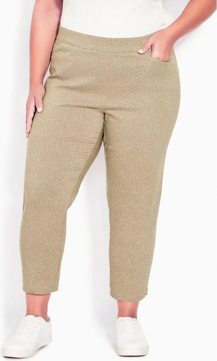 AVENUE| Women's Plus Size Super Stretch Crop Pant - taupe spot - 20W