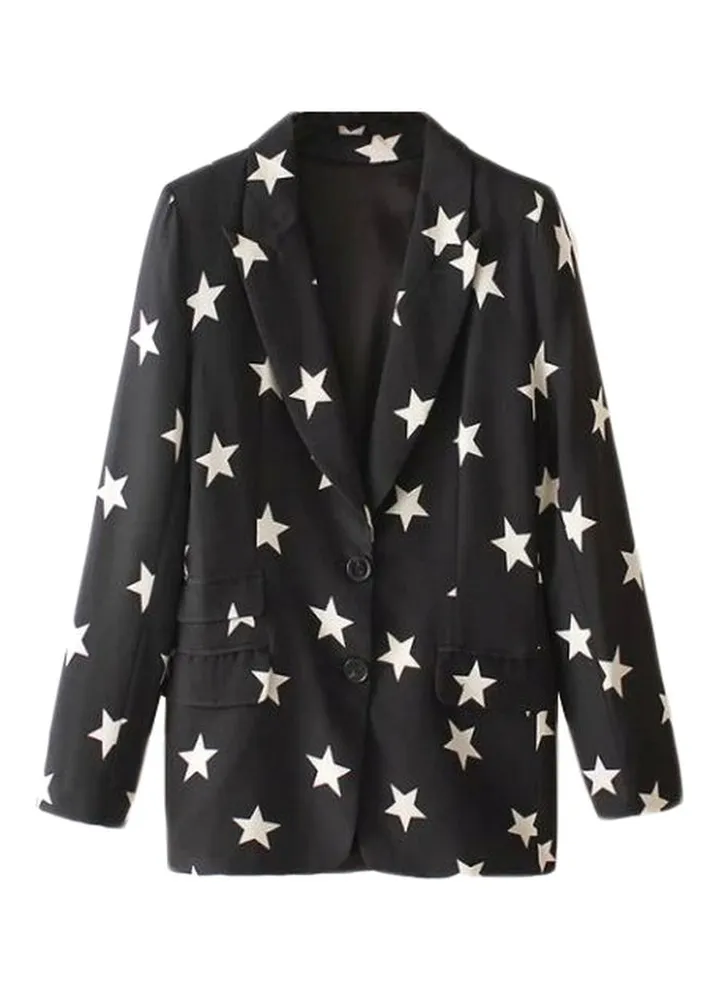Long Sleeves Blazer Black/White