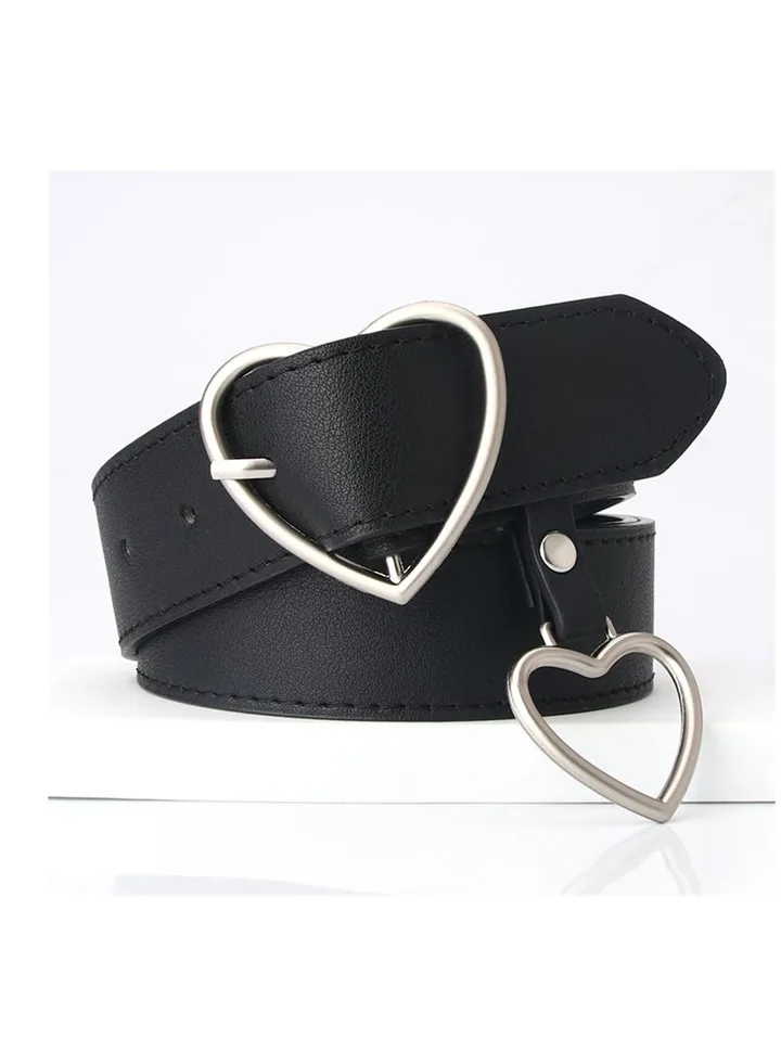 Trend All Kinds Of Love Buckle Fashion Ladies Belt 105cm Black
