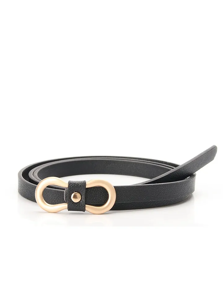 PU Fashion Decorative Denim Dress Ladies Thin Belt 105cm Black