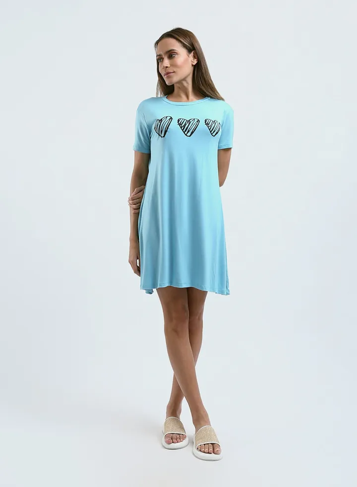 Sleepshirt Cotton Short Sleeves Printed