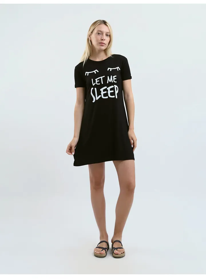 Sleepshirt Cotton Short Sleeves Printed