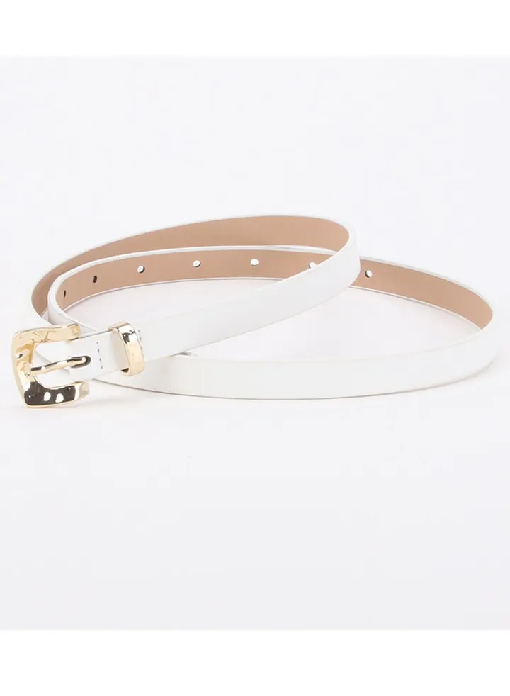 Fashion Student Jeans Accessorize With Skinny Belt Clothing 105cm White