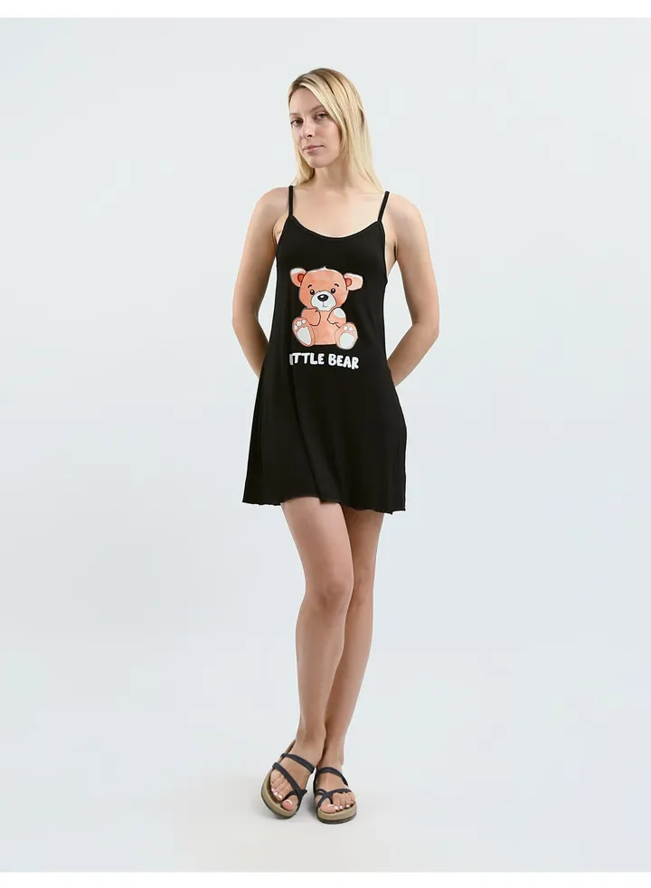 Sleep Shirt Cotton Thin Strap - Printed