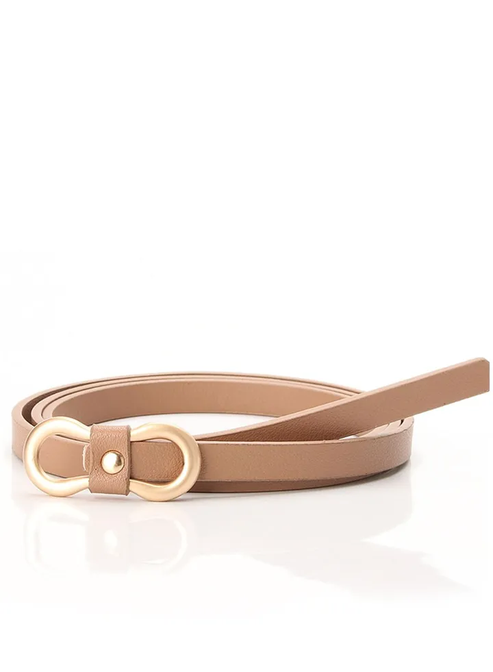 PU Fashion Decorative Denim Dress Ladies Thin Belt 105cm Brown