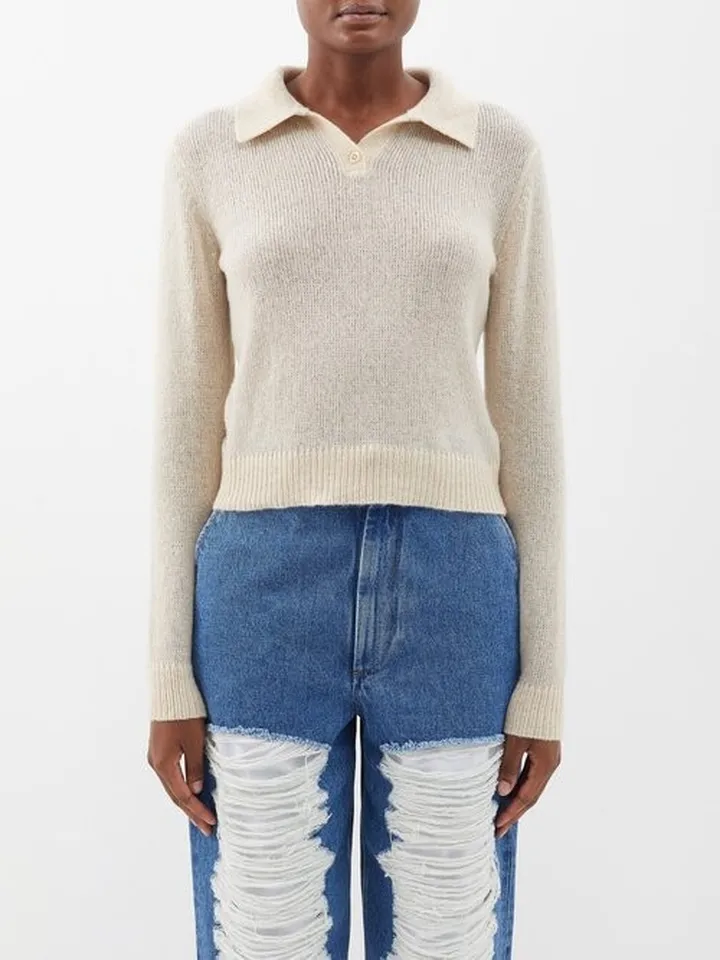 Nimbus Cashmere-blend Polo Top