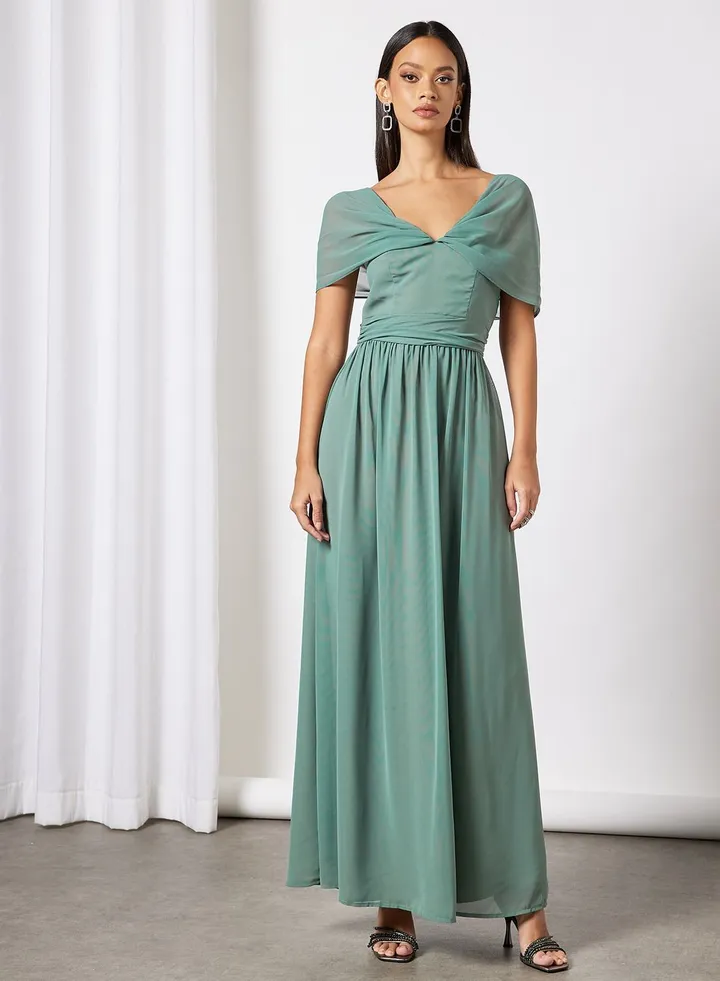 Draped Sleeve Dress